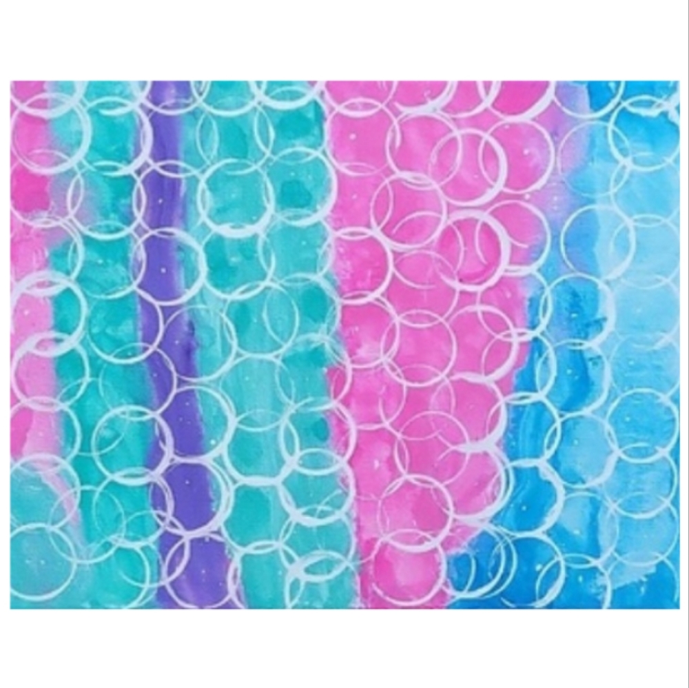 Hand Crafted Mermaidcore Abstract Design 11x14 Inches Canvas Painting - Picture 4 of 4